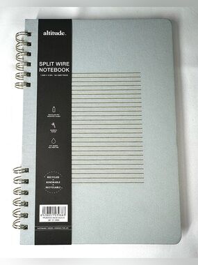 New Altitude 160pg Ruled Journal Split Wire Notebook Seafoam Blue